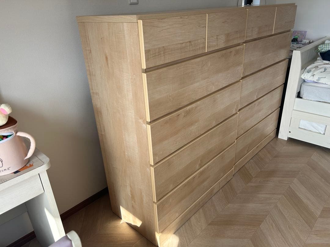 ナチュラルウッド　引き出しチェスト