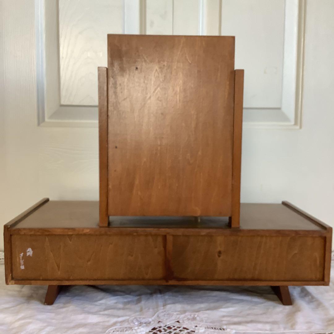 昭和レトロ　 引き出し付き三面鏡　卓上小型鏡台　姫鏡台