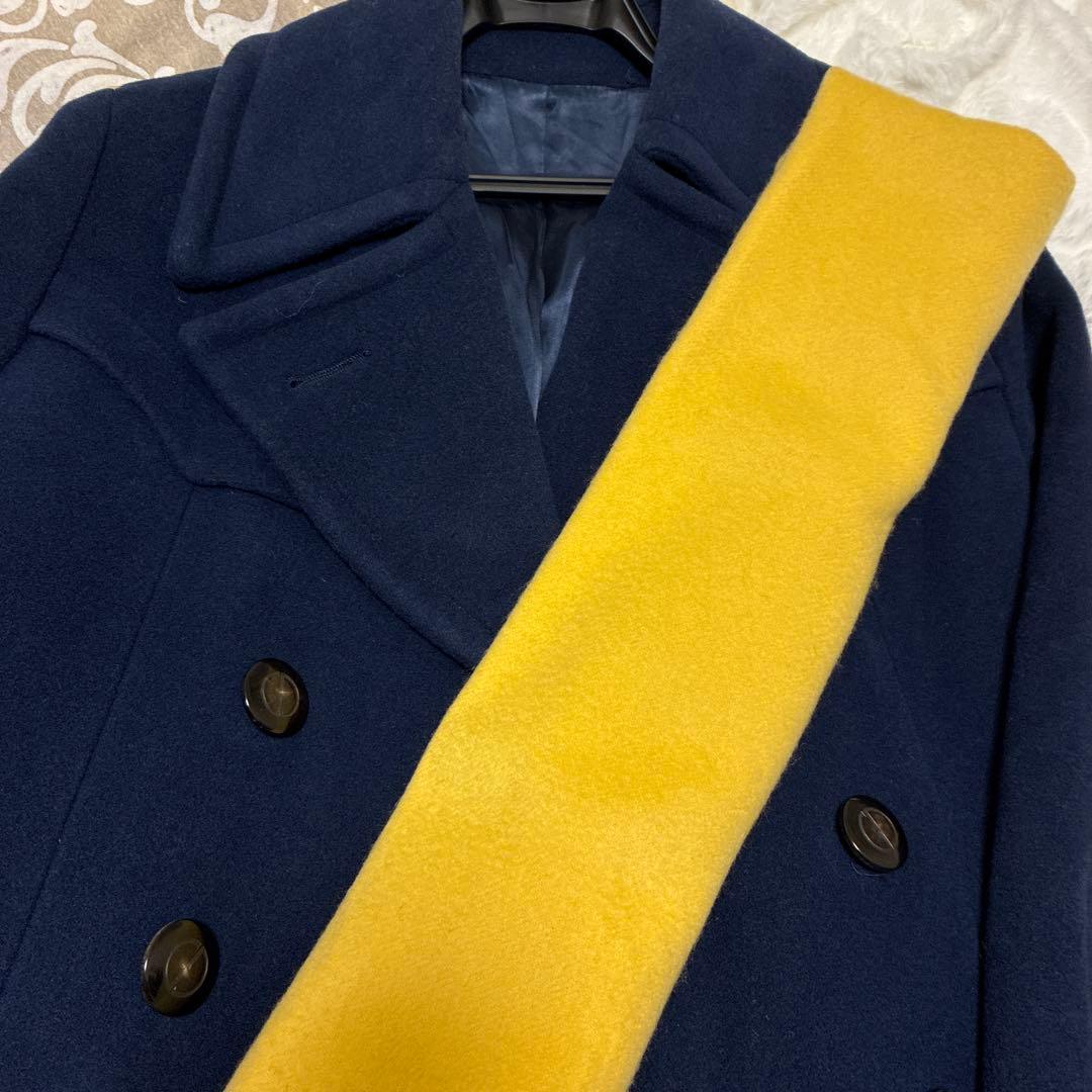 HERMES カシミヤ100% イエローマフラー フリンジ付き