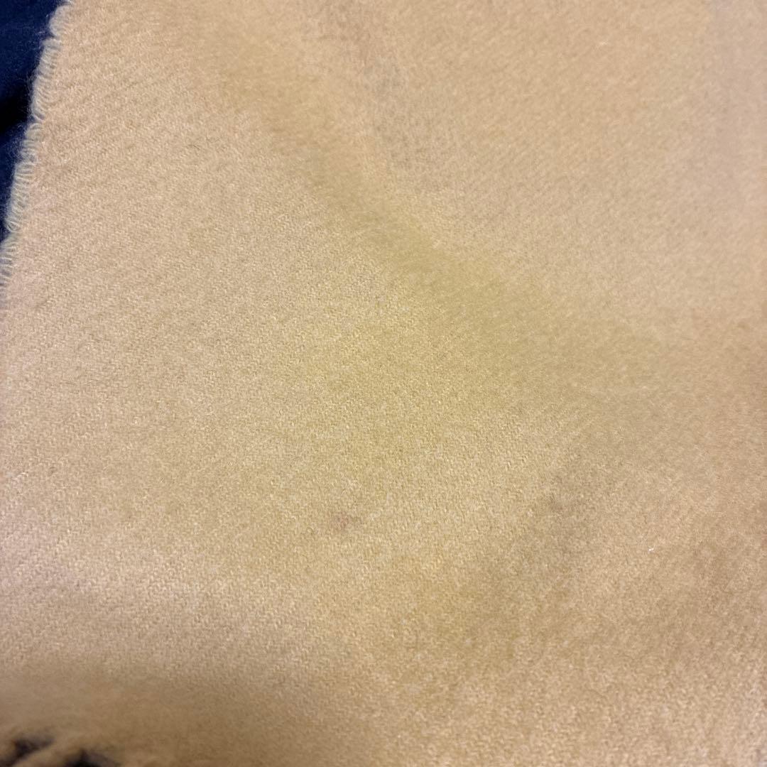 HERMES カシミヤ100% イエローマフラー フリンジ付き