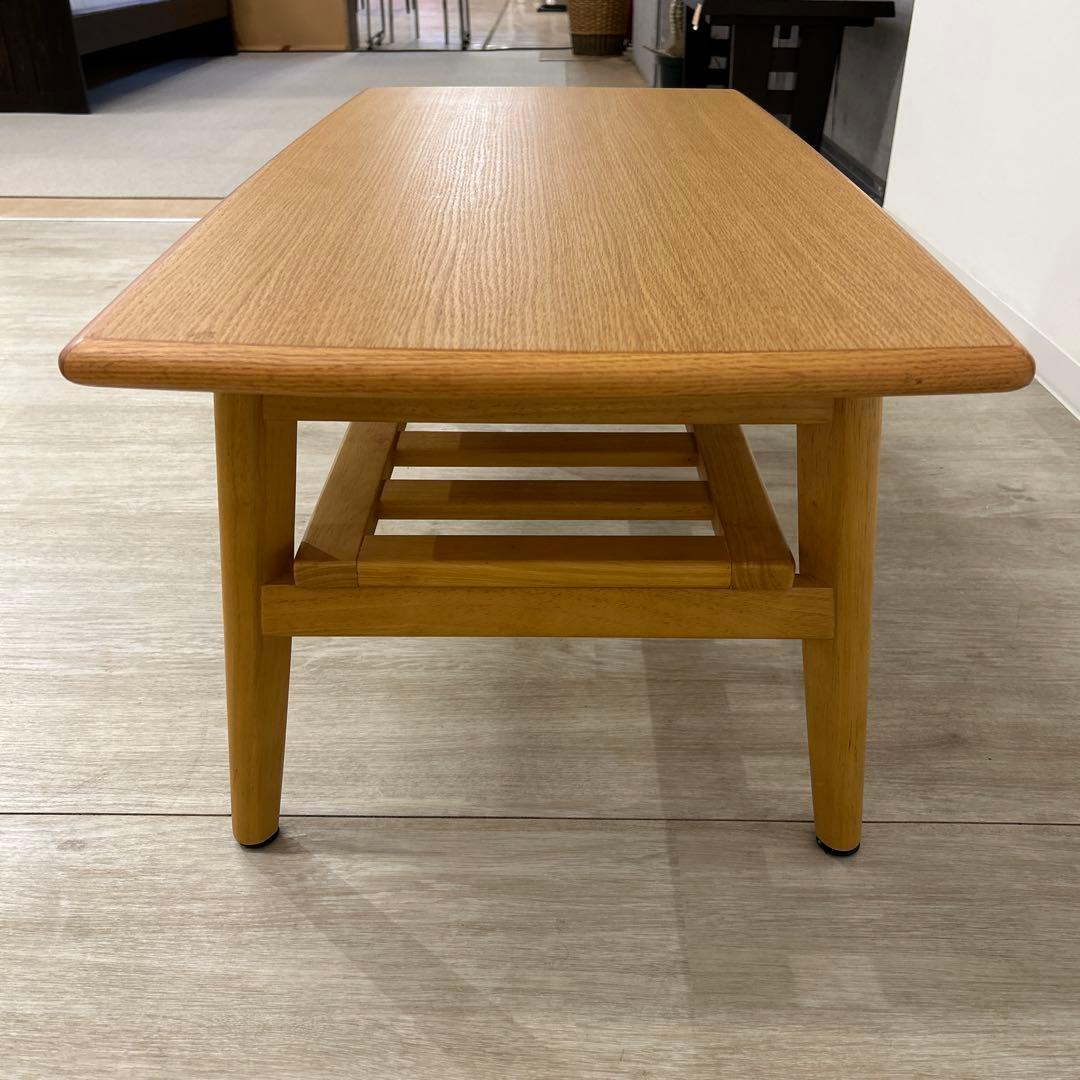 Yuri 展示品★センターテーブル 棚付ローテーブル 北欧調 中棚付き