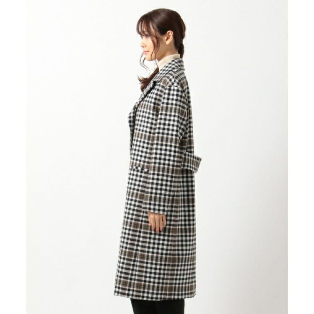 【新品】23区 チェスターコート タータンチェック ロング 38 M相当