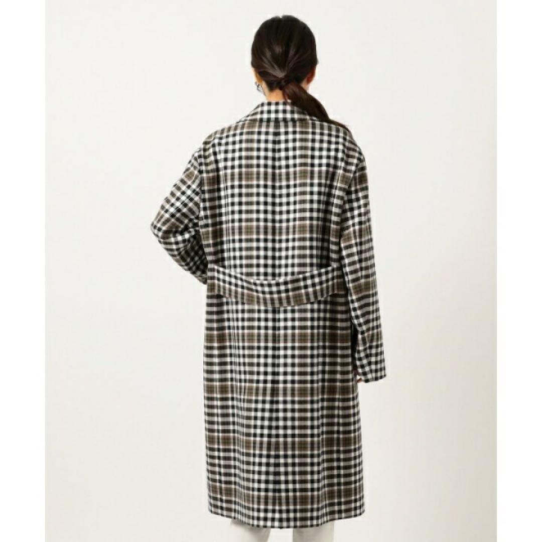 【新品】23区 チェスターコート タータンチェック ロング 38 M相当