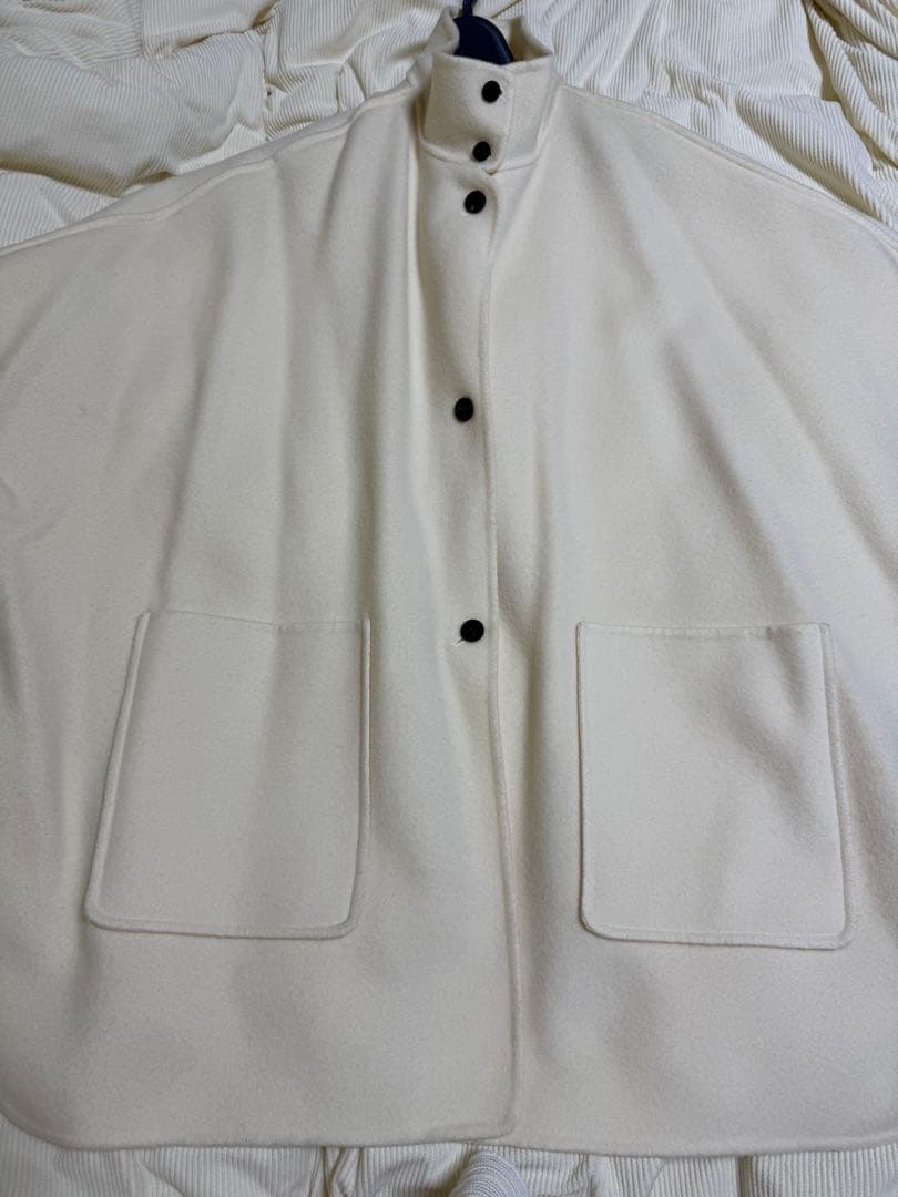 ダブルフェイスシャギー ハイネックポンチョ