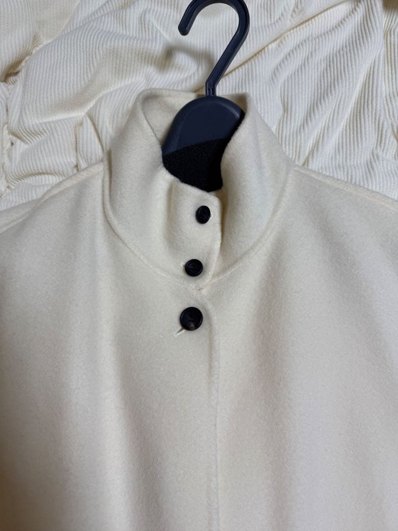 ダブルフェイスシャギー ハイネックポンチョ