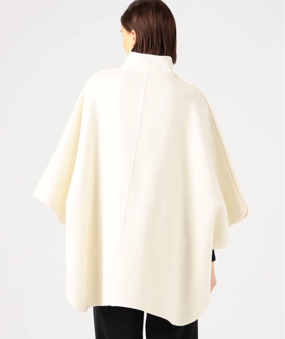 ダブルフェイスシャギー ハイネックポンチョ