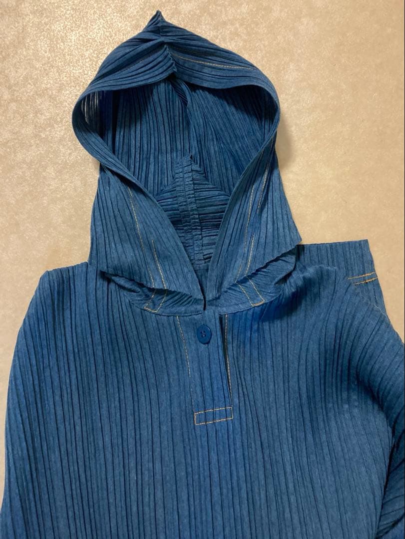 稀少‼️PLEATS PLEASE プリーツプリーズ　デニム調パーカー