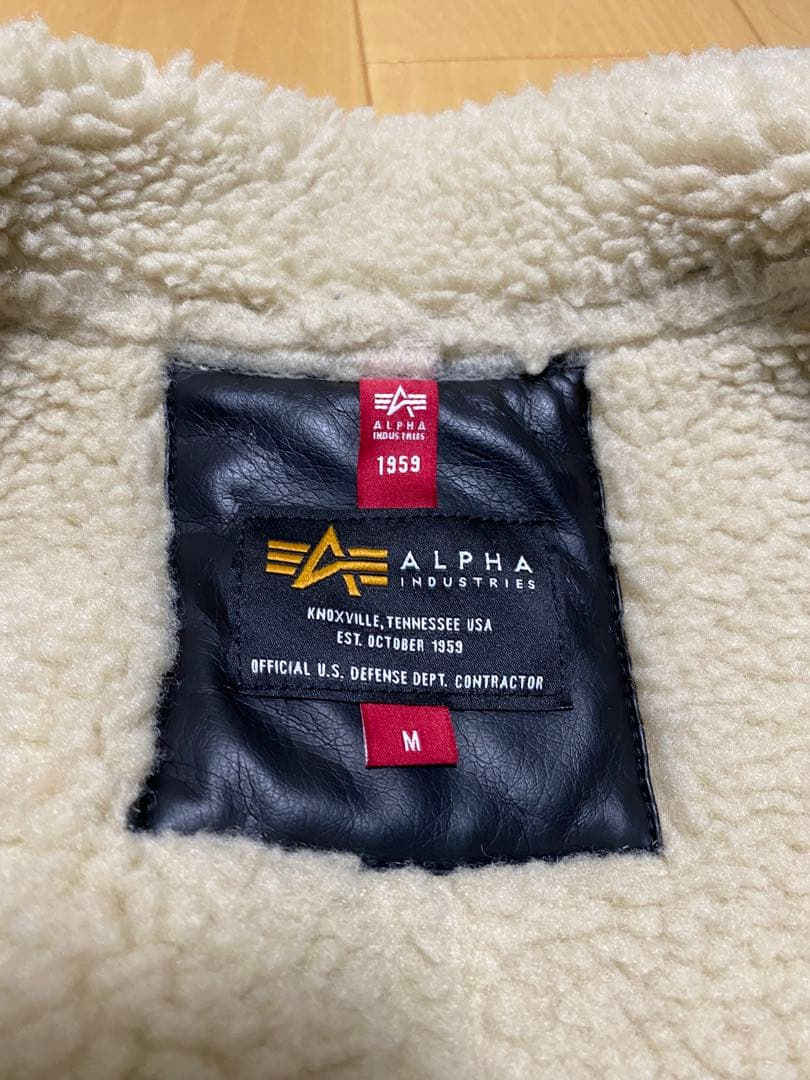 【美品】ALPHA INDUSTRIES B-3 フェイクムートンジャケット黒M