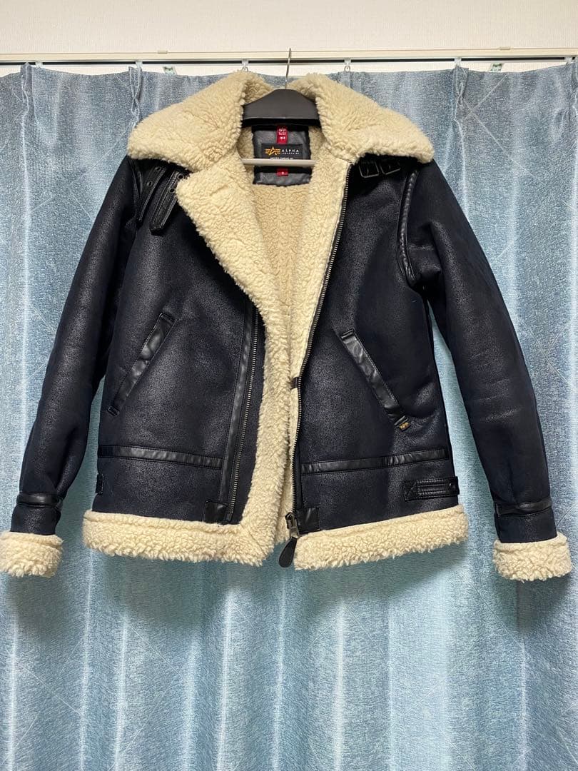 【美品】ALPHA INDUSTRIES B-3 フェイクムートンジャケット黒M