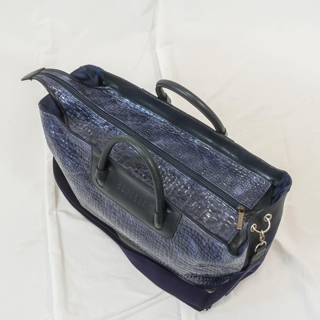 ☆美品☆ 希少！バーニーズニューヨーク　限定カラー　クロコ型押し　ボストンバッグ