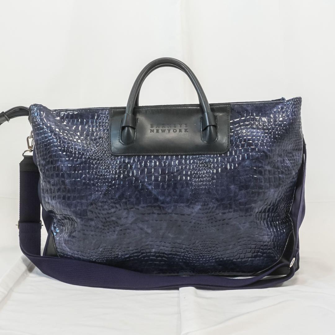 ☆美品☆ 希少！バーニーズニューヨーク　限定カラー　クロコ型押し　ボストンバッグ