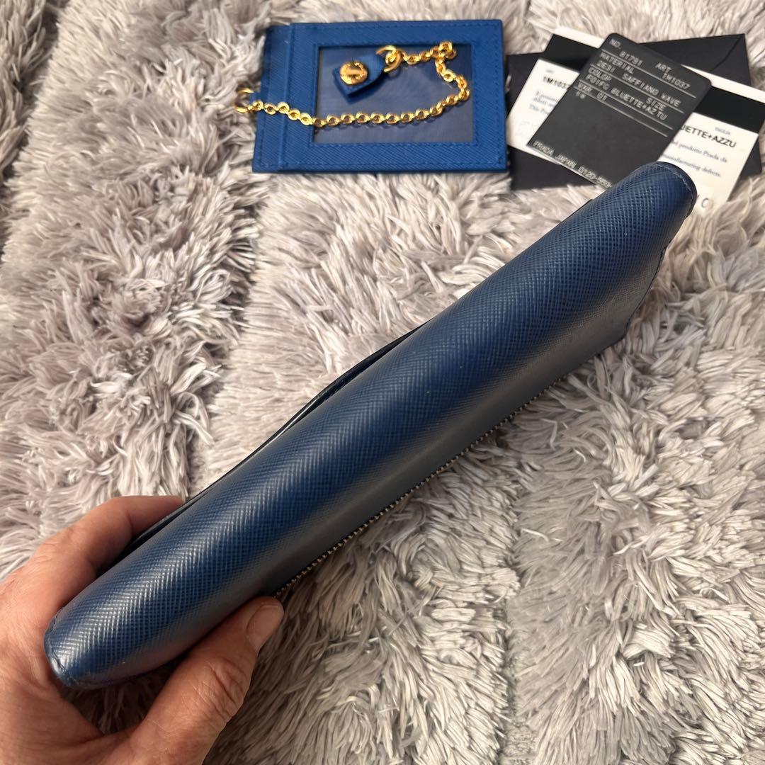 極美品✨PRADA 長財布　バイカラー　サフィアーノ　カードケース　メタルロゴ