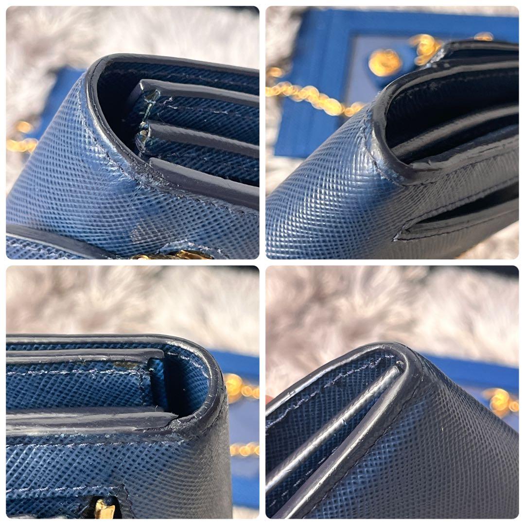 極美品✨PRADA 長財布　バイカラー　サフィアーノ　カードケース　メタルロゴ