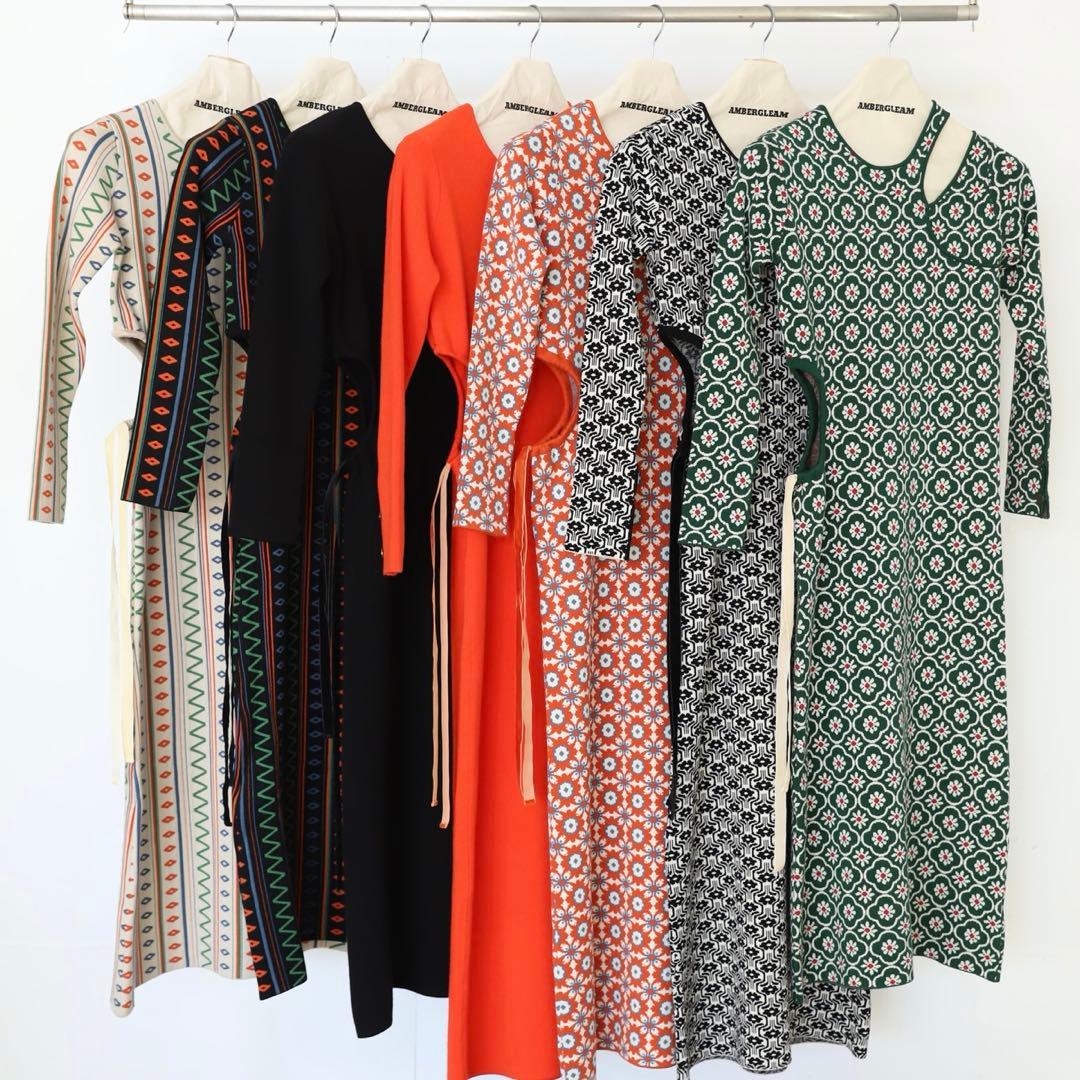 【AMBERGLEAM】Art Knit Dress / Geometry
