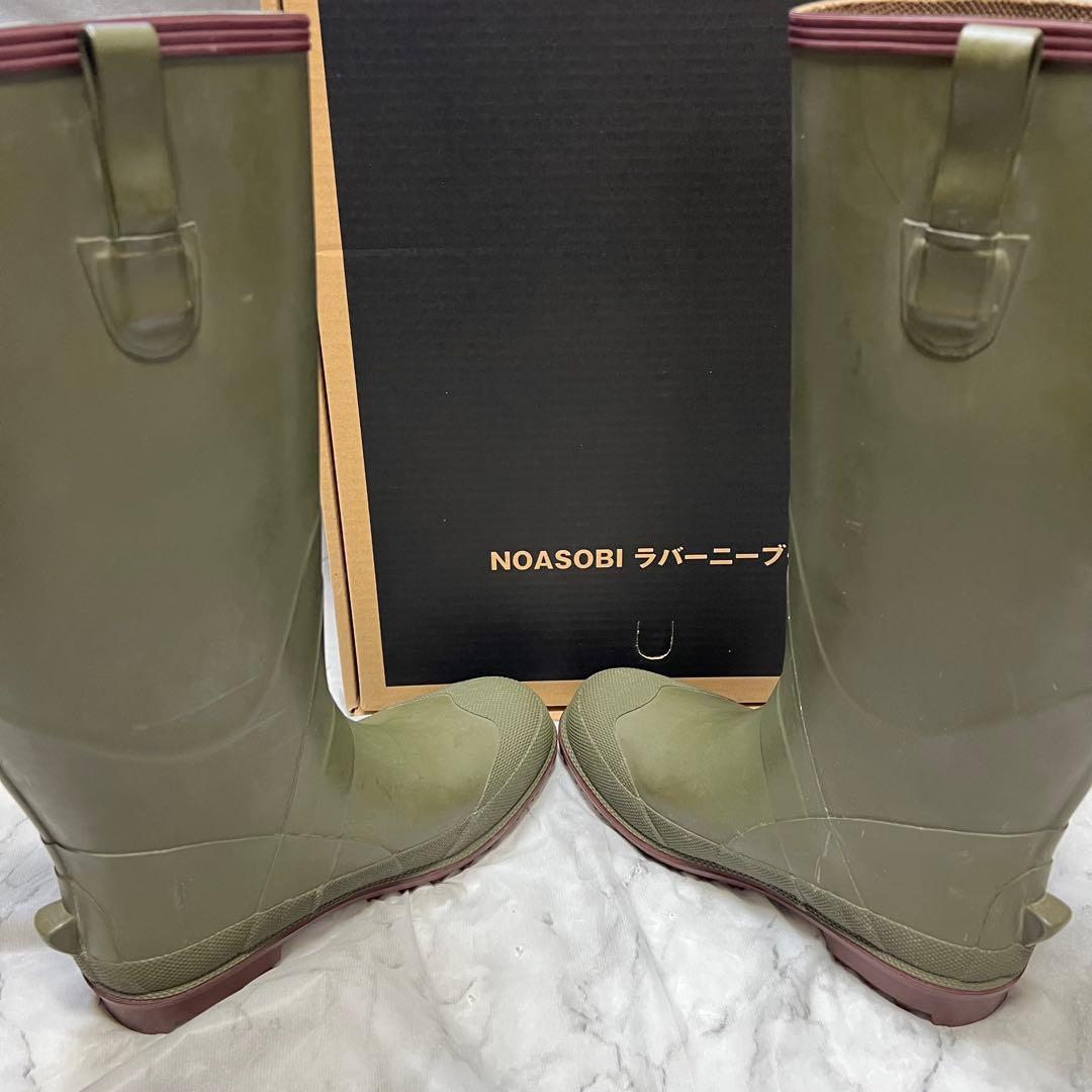 スノーピーク NOASOBI ラバーニーブーツ 長靴 箱付き オリーブ サイズＳ