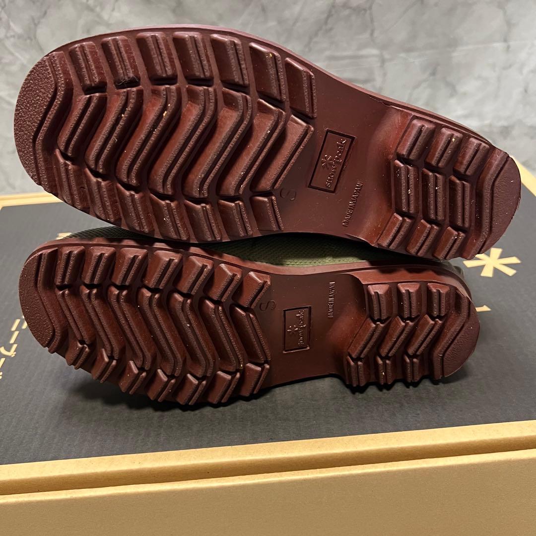 スノーピーク NOASOBI ラバーニーブーツ 長靴 箱付き オリーブ サイズＳ