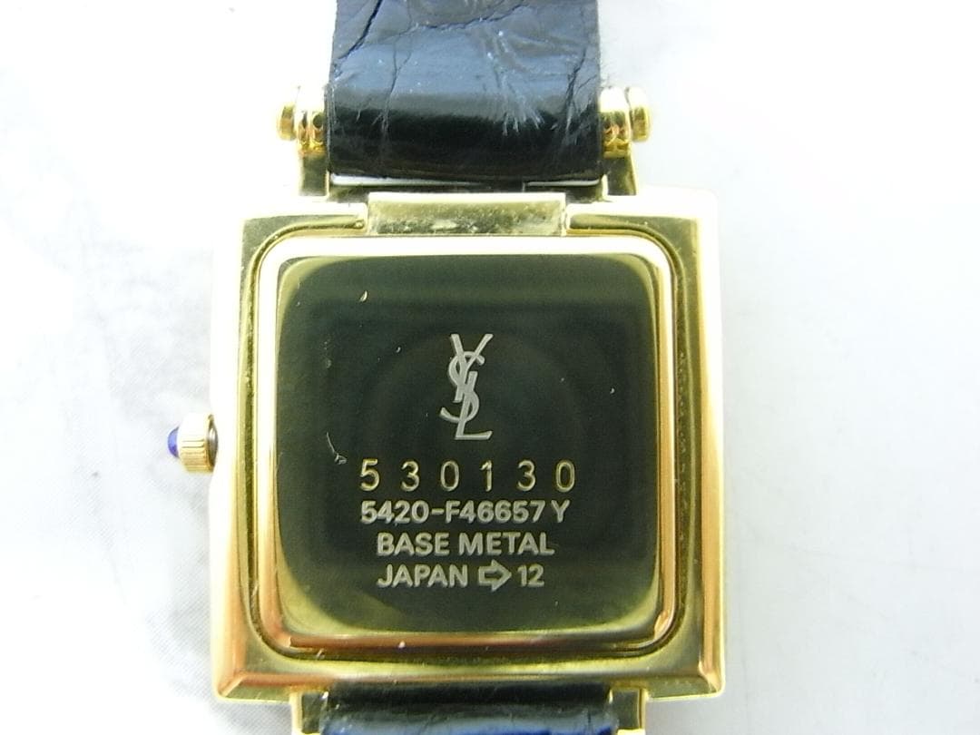 美品　イヴサンローラン　YSL　飾りベゼル　ベルト新品　レディース　ウォッチ