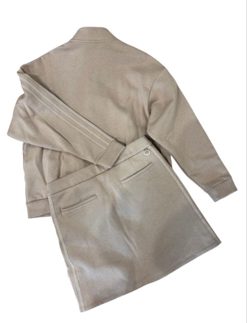 新品アディダスゴルフ セットアップ ジャケット＆スカート LLサイズくすみピンク