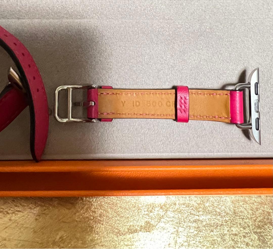 エルメス純正品Apple Watch 40mm生産終了ローズメキシコ二重巻ベルト
