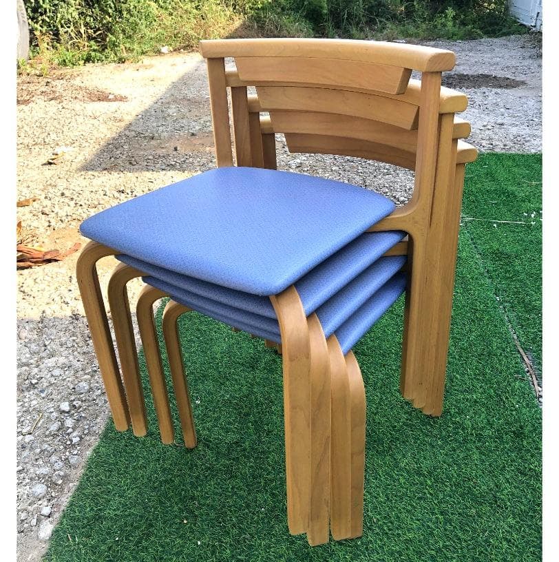 ●天童木工 椅子 イス 4脚 T-5348WB-ST型 天然木製フレーム