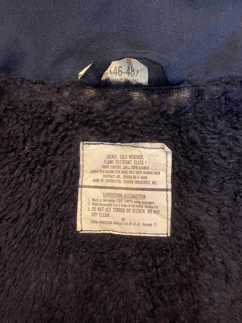 米軍　90's US.NAVY アラミドデッキジャケット XL 実物