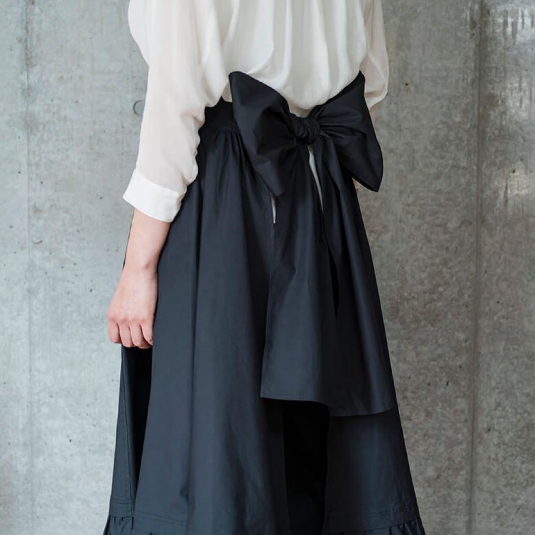 DEAN＆DELUCA×BEAMS COUTUREギャザーエプロンドレスブラック