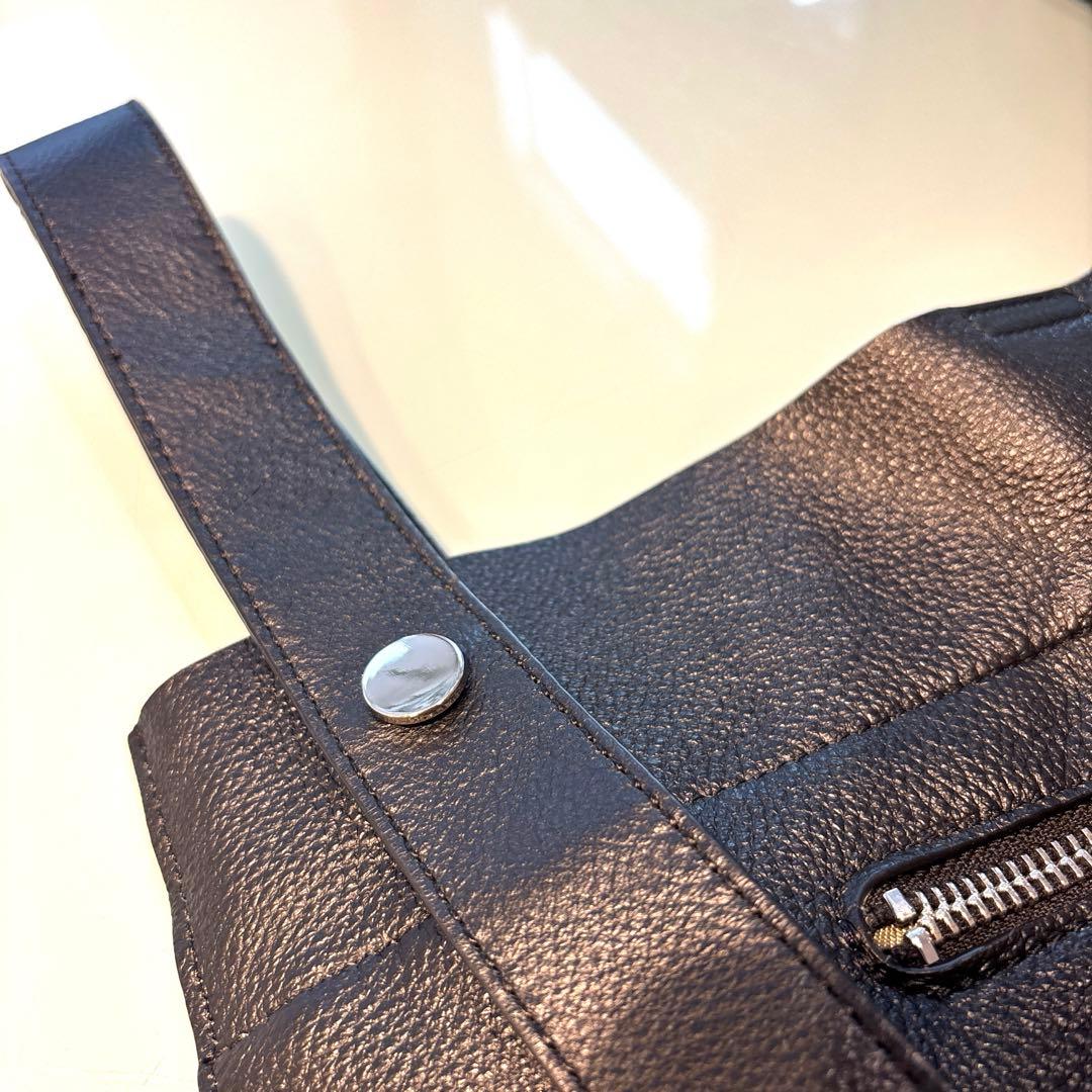 【美品】BEAURE カウレザー 2WAY ハンドル トートバッグ　黒