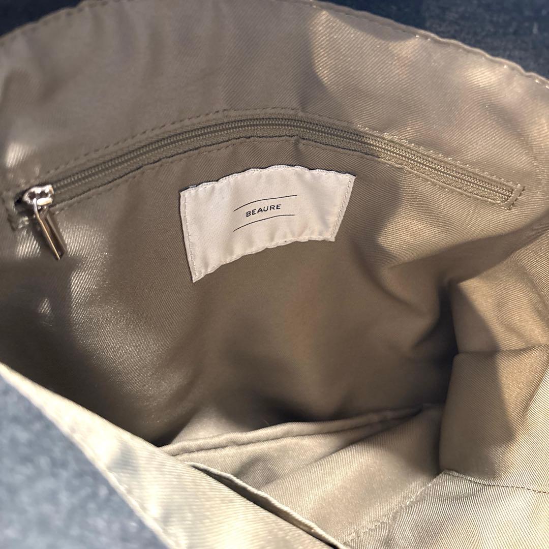 【美品】BEAURE カウレザー 2WAY ハンドル トートバッグ　黒