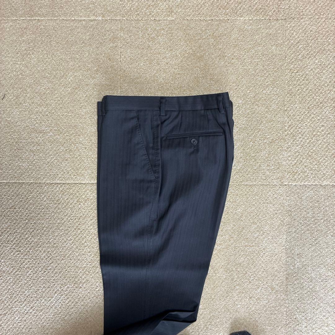 ポールスミスロンドン イタリア生地 ブラックストライプスーツ Lサイズ