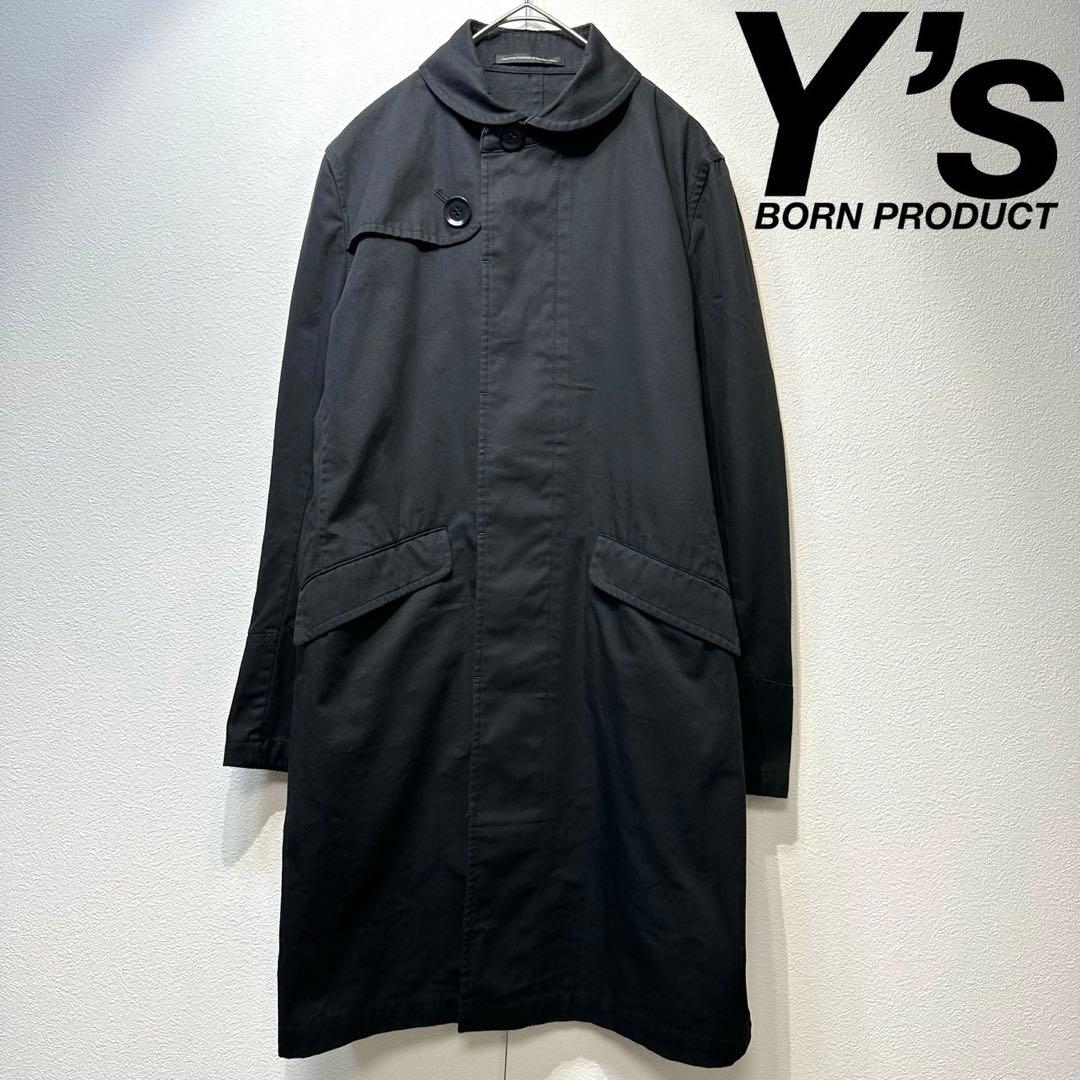 希少 美品 ワイズ ボーンプロダクト 丸襟 デザイン ステンカラーコート 1