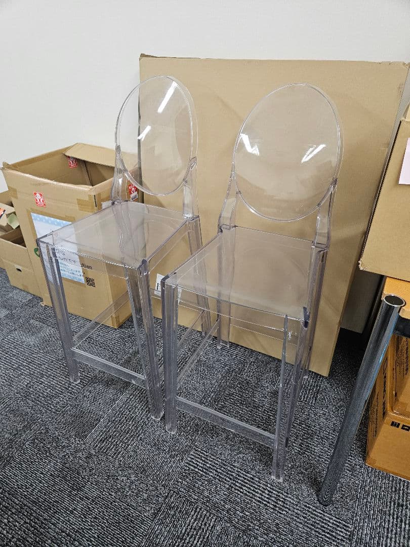 kartell カルテル　クリア アクリル ハイスツール　ダイニング 2脚セット