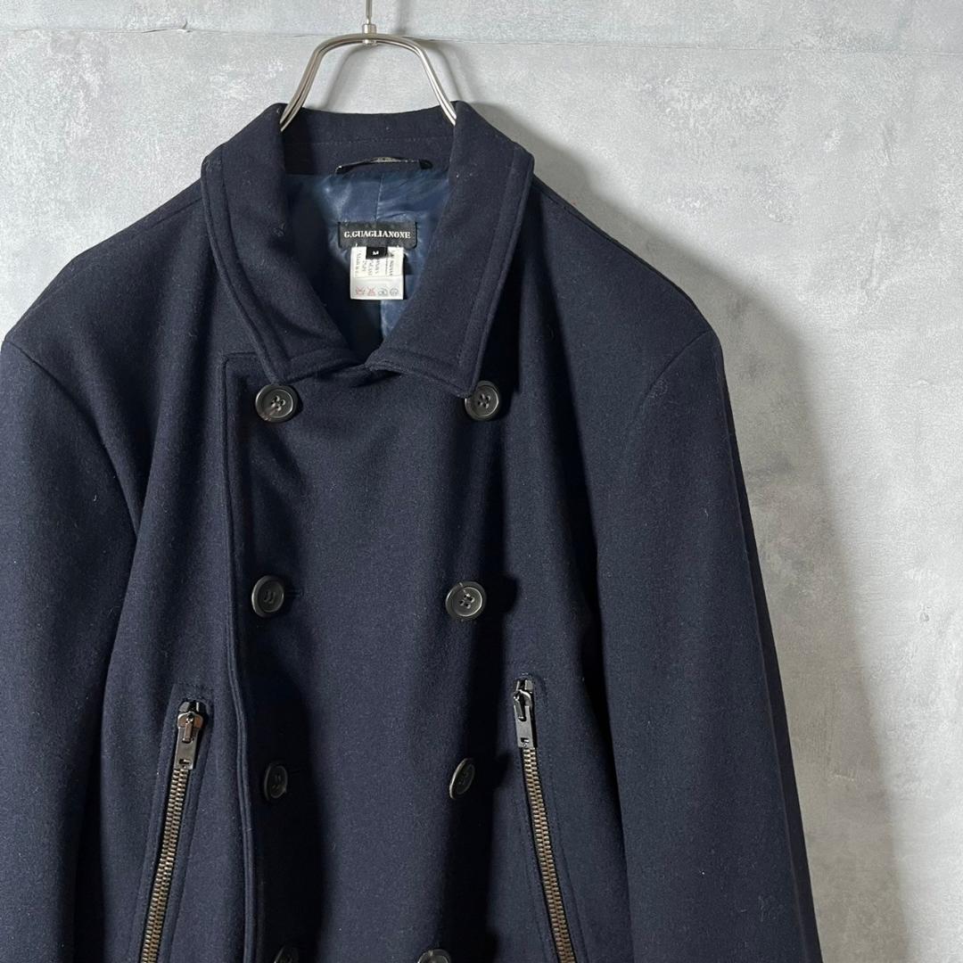 G.GUAGLIANONE イタリア製 カシミア混 ダブル コート N450
