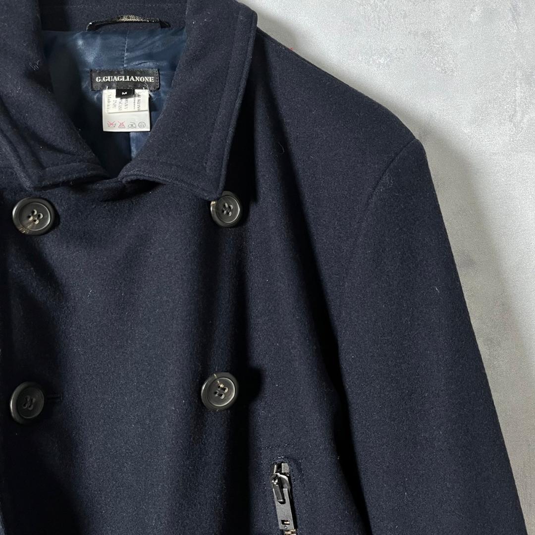 G.GUAGLIANONE イタリア製 カシミア混 ダブル コート N450