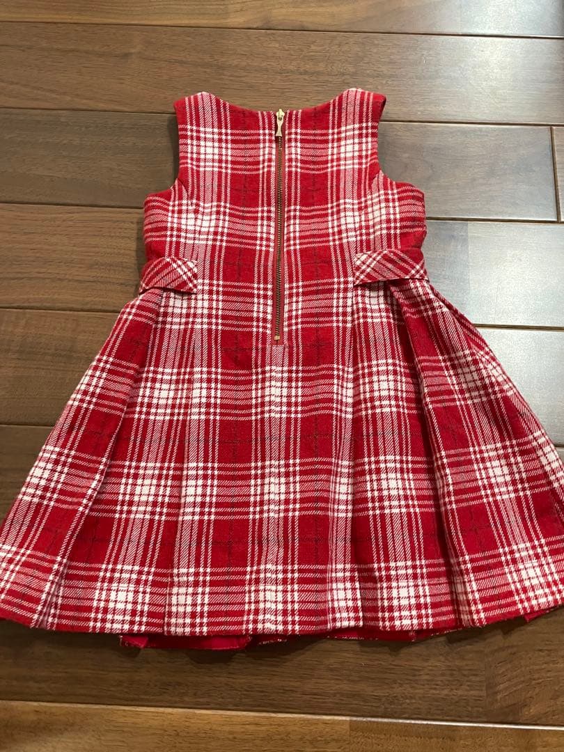 赤チェック ケイトスペード　ワンピース 100