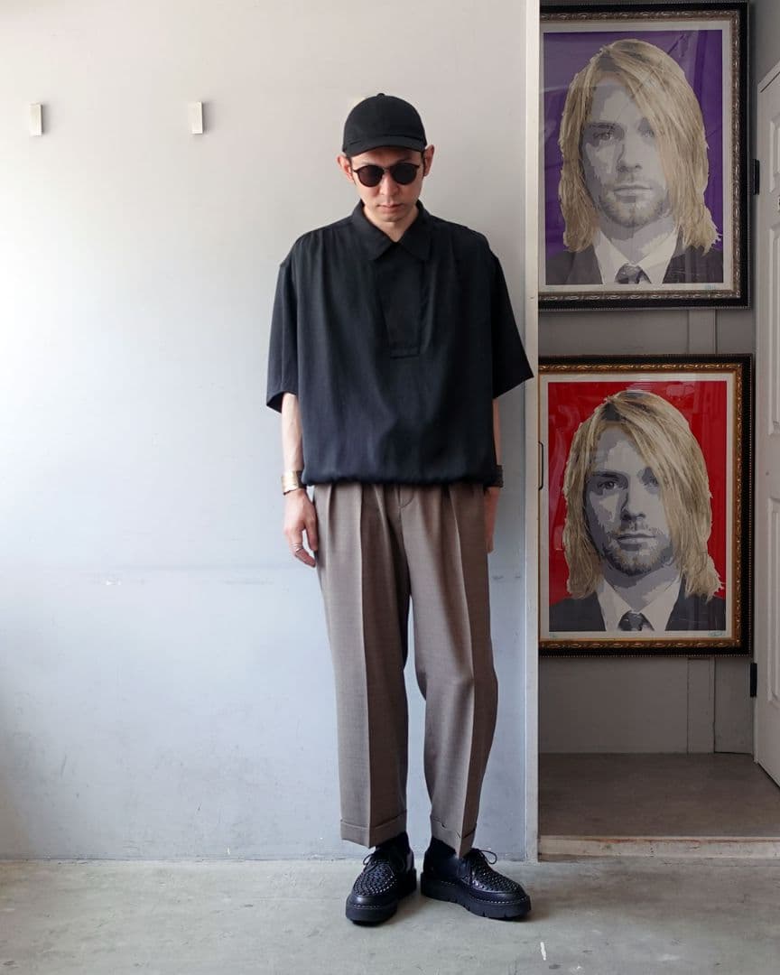 トップス NEZU YO-HINTEN GATHERS SKIPPER SHIRTS