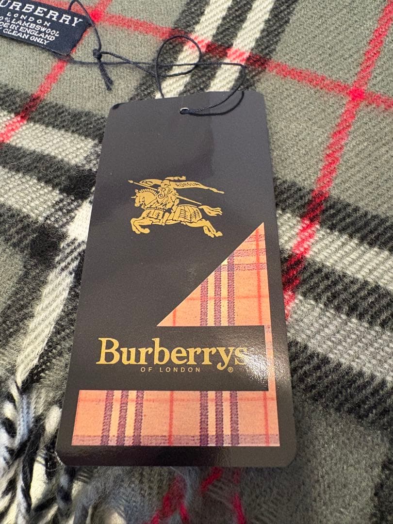 新品未使用　タグ付き　Burberry グレー チェック マフラー 新品