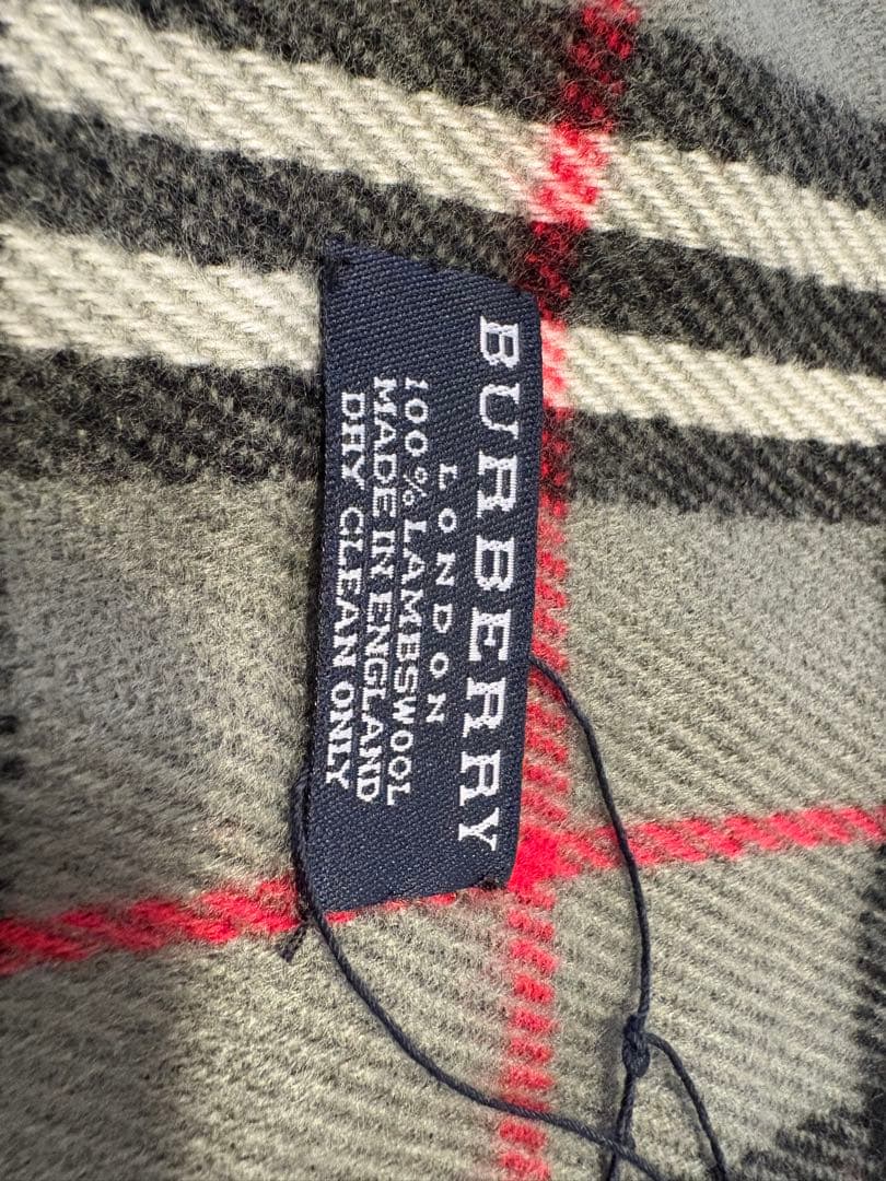 新品未使用　タグ付き　Burberry グレー チェック マフラー 新品