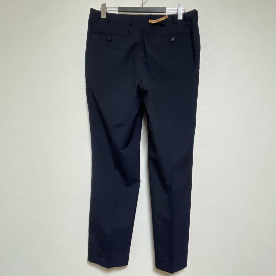 【美品】ニューヨーカー ピンストライプスーツ 上下 AB7 ネイビー ウール混