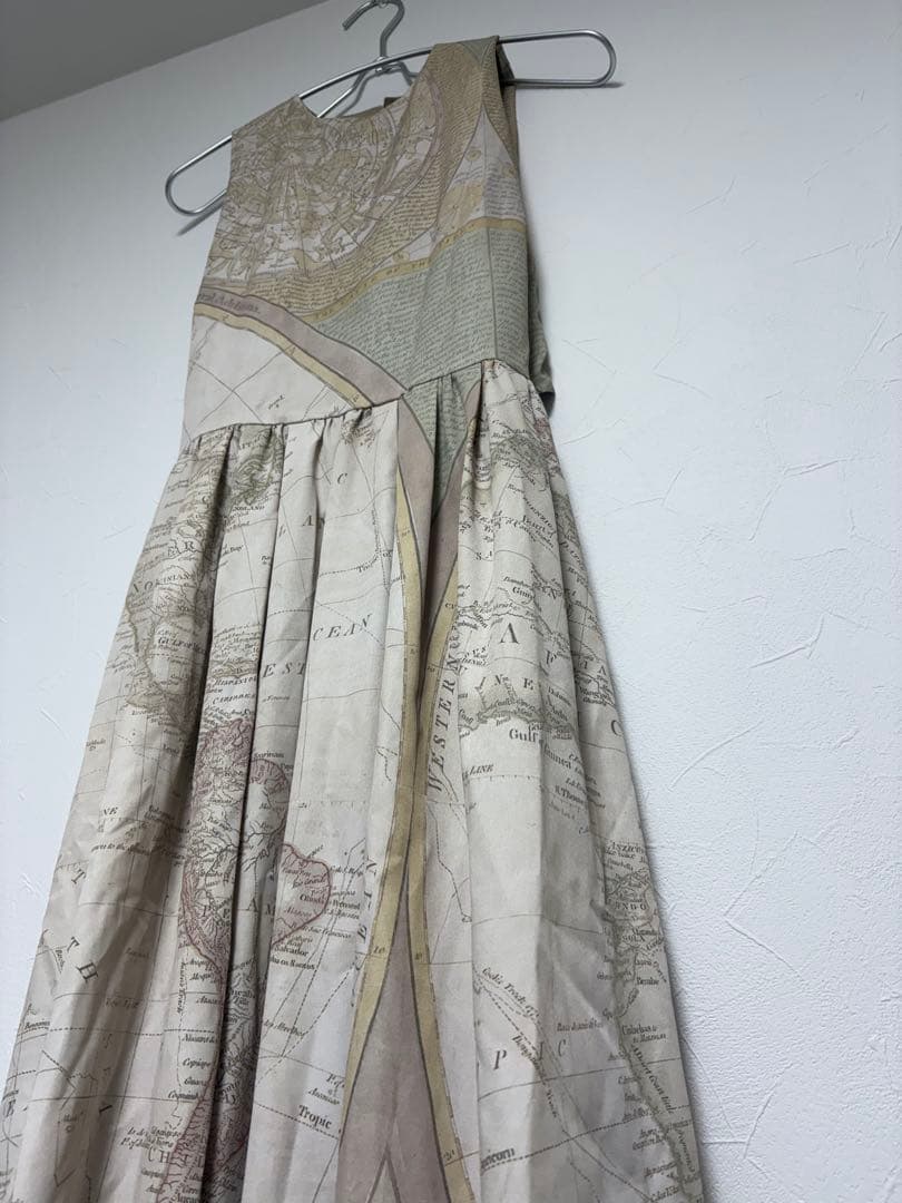 ワンピース Ameri CARTOGRAPHIC PATTERN DRESS