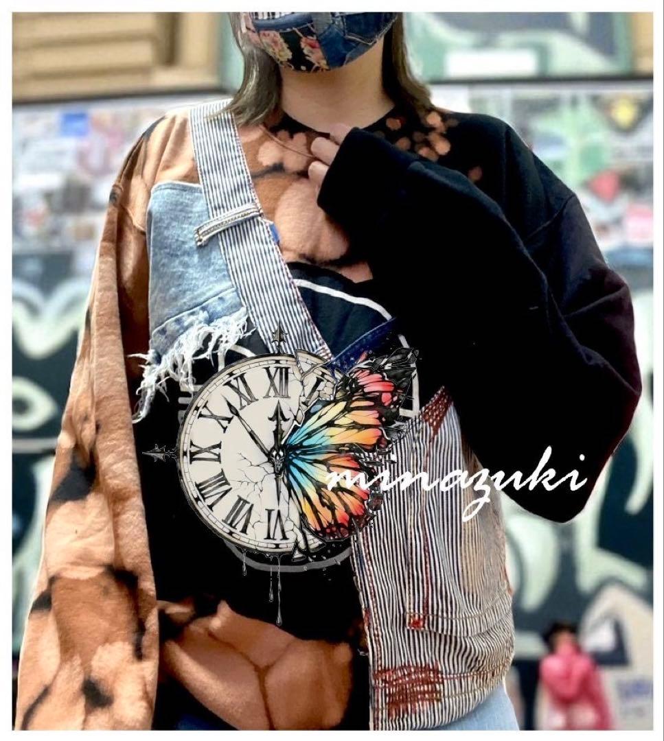 ちびすけ！週末セール！オーバーオール☆デニムパッチワーク☆デニムリメイク