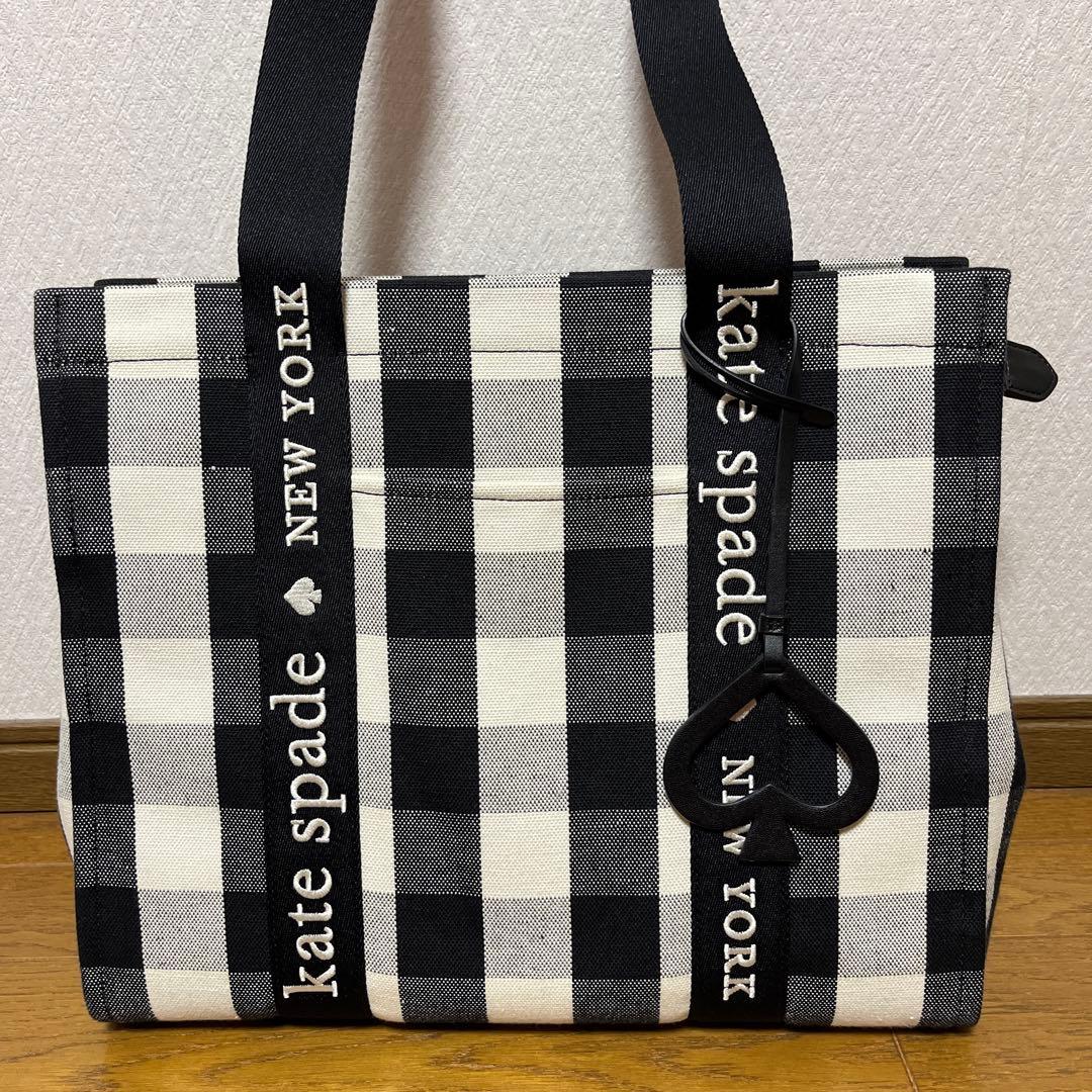 kate spade チェック柄トートバッグ