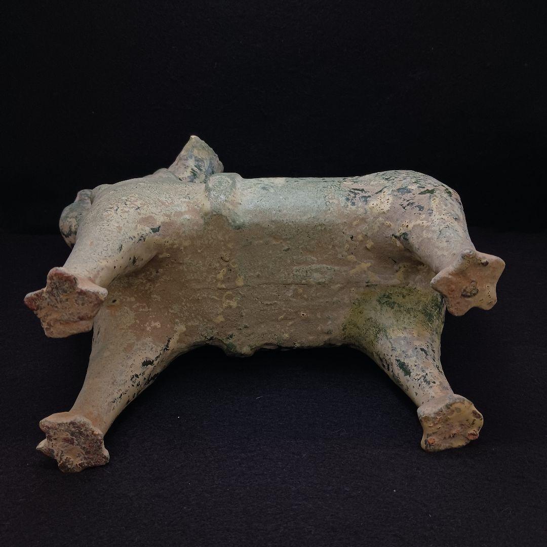 Y2952-1 中国 漢代 緑釉犬 置物 高さ34㎝