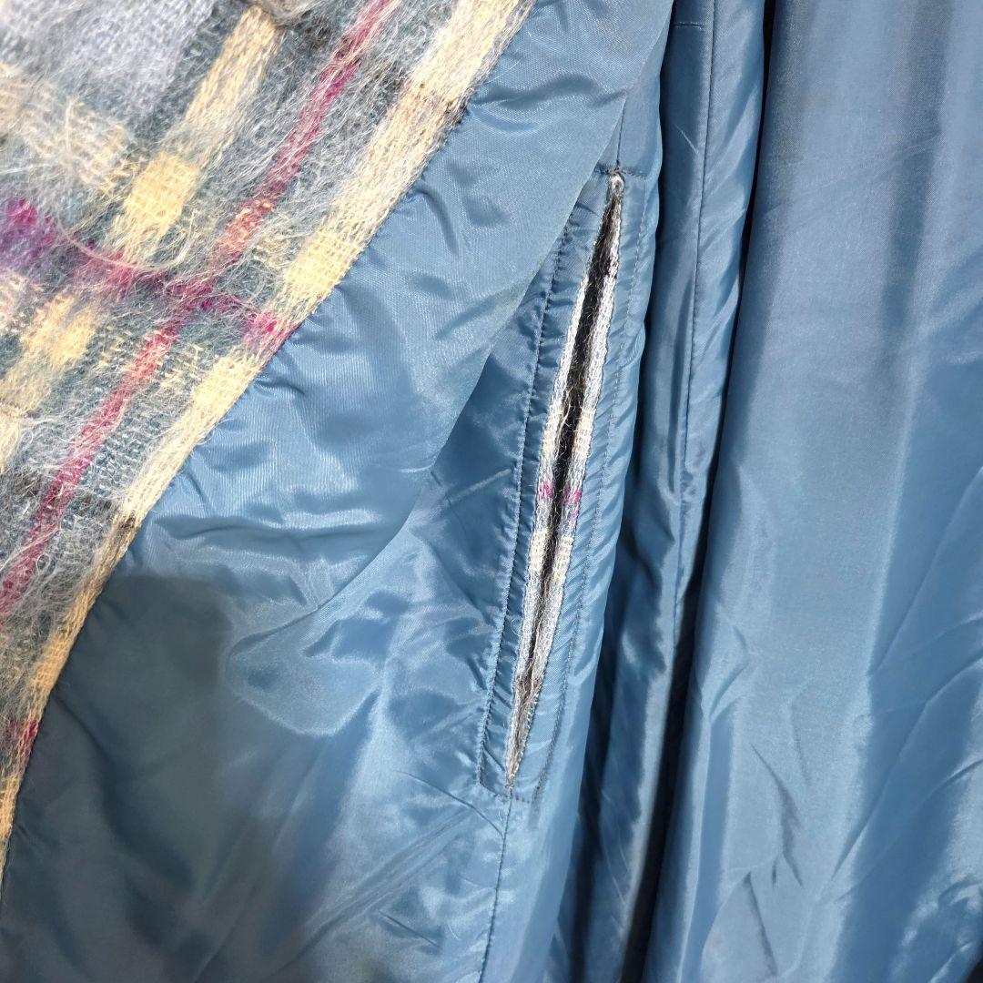 YORKLAND ヨークランド ヴィンテージ ロングポンチョ モヘア チェック