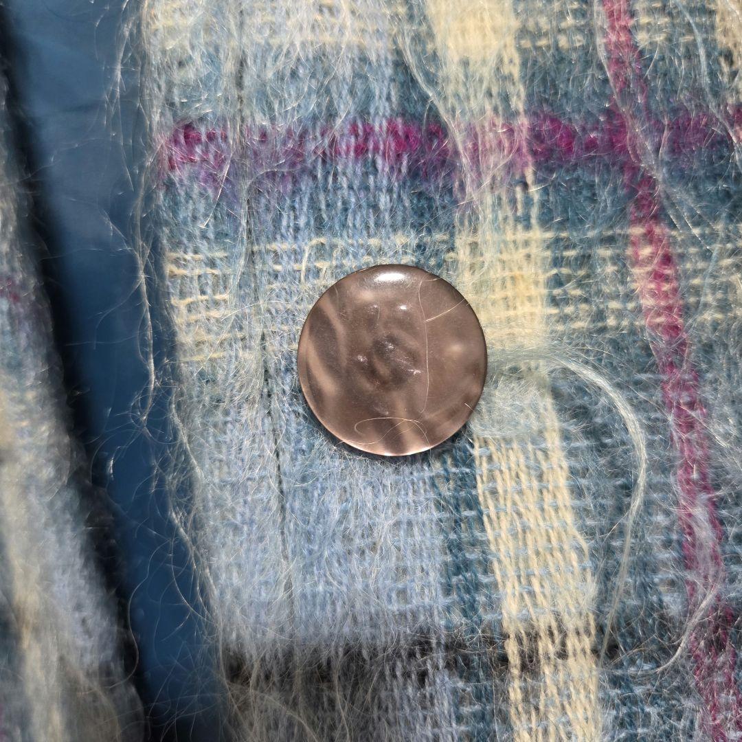 YORKLAND ヨークランド ヴィンテージ ロングポンチョ モヘア チェック