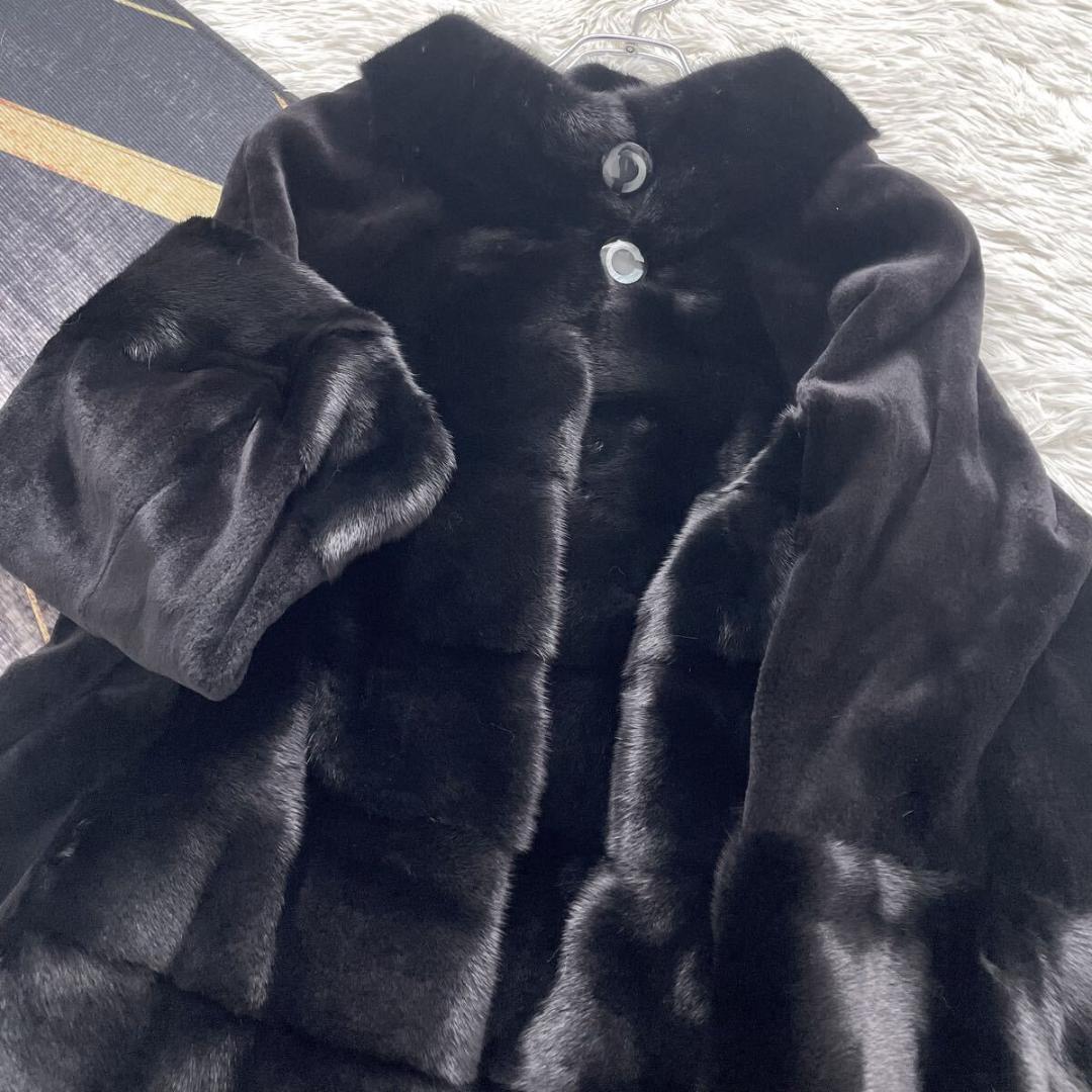 近年人気モデル/未使用級◎ 横段/総丈82 ミンク ファーコート 3L 軽量毛皮