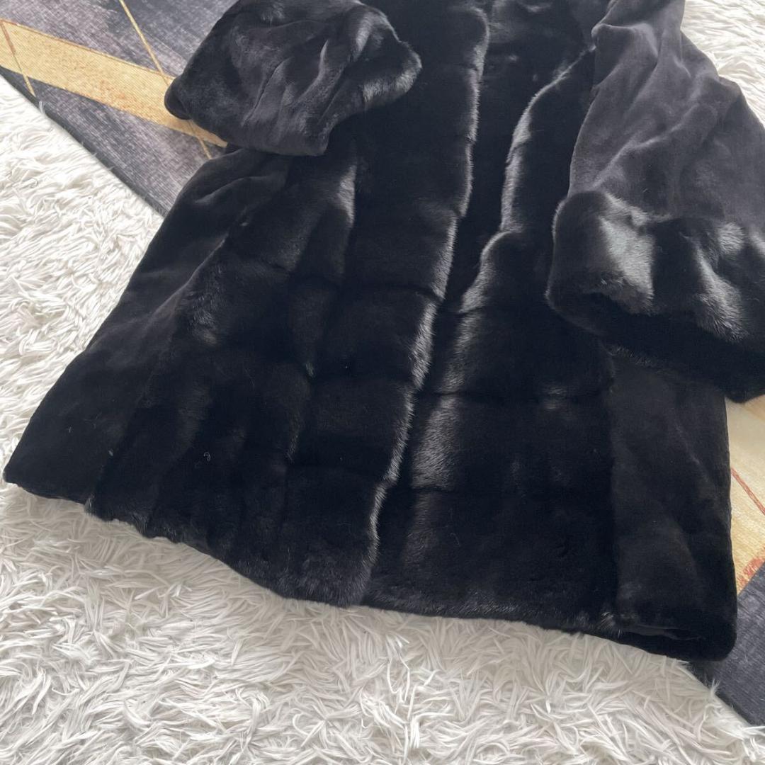 近年人気モデル/未使用級◎ 横段/総丈82 ミンク ファーコート 3L 軽量毛皮