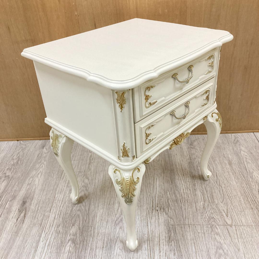 姫系　猫脚　サイドチェスト　ナイトテーブル　ロココ調　A