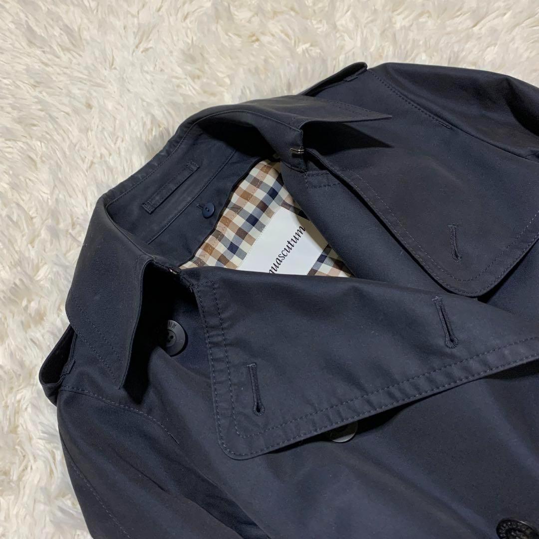 美品　アクアスキュータム　トレンチコート　ライナー　ベルト　チェック