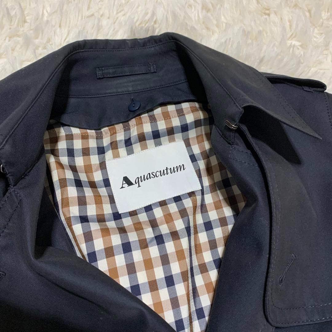 美品　アクアスキュータム　トレンチコート　ライナー　ベルト　チェック