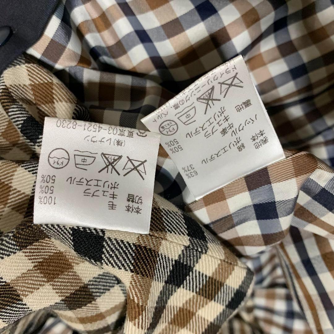 美品　アクアスキュータム　トレンチコート　ライナー　ベルト　チェック